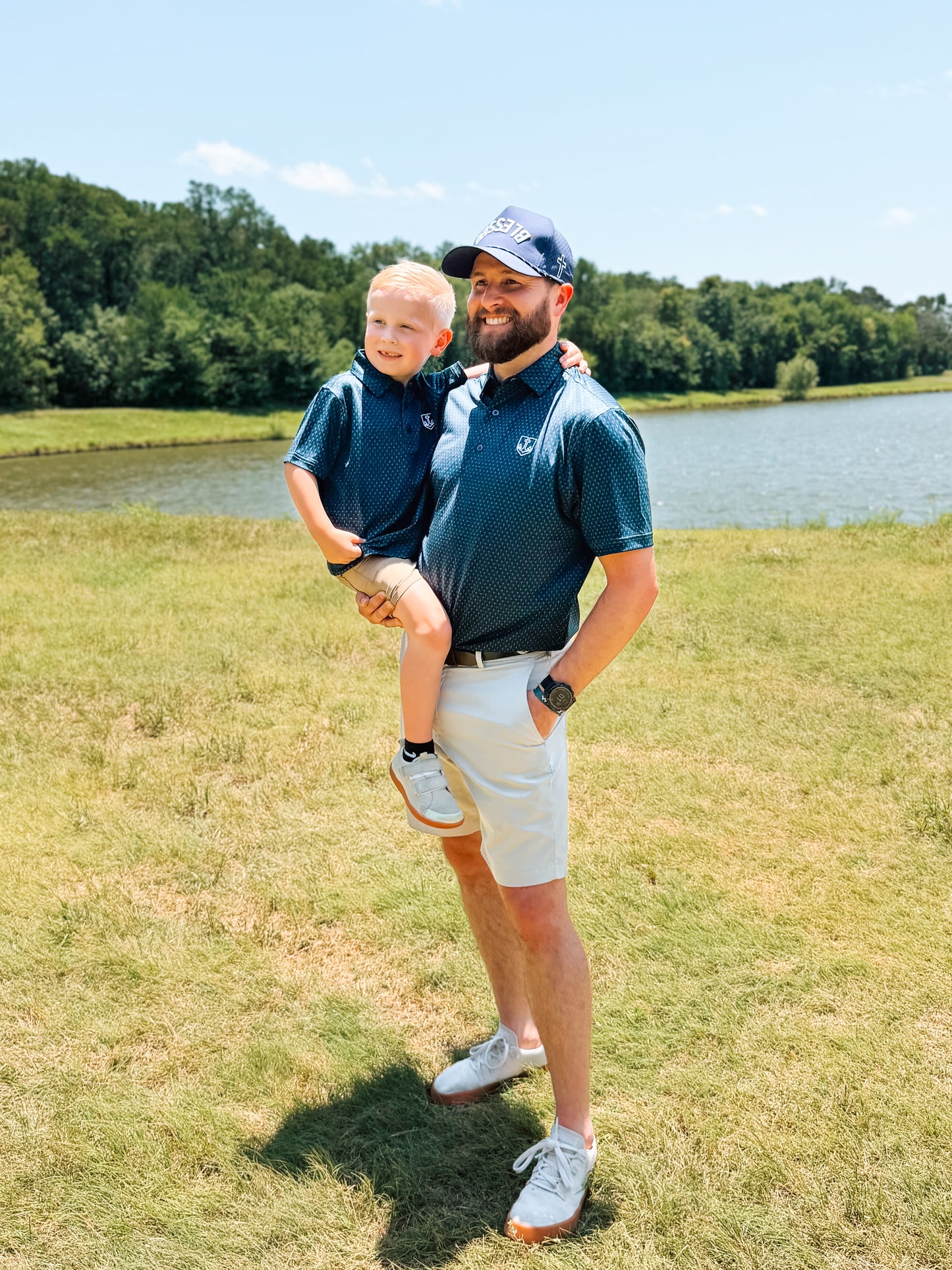 Kids Navy Cross Polo