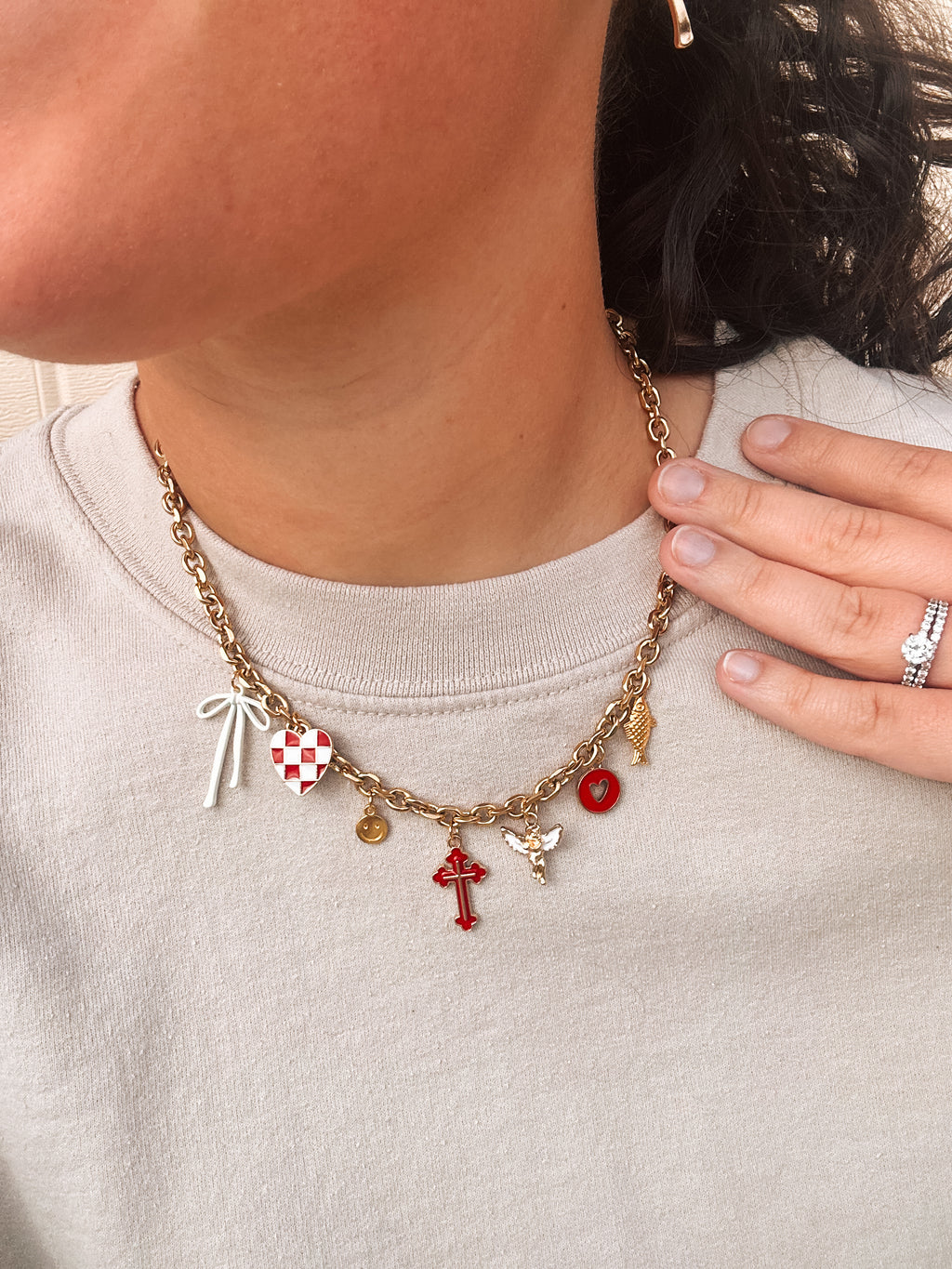 The Joyful - Red Charm Necklace