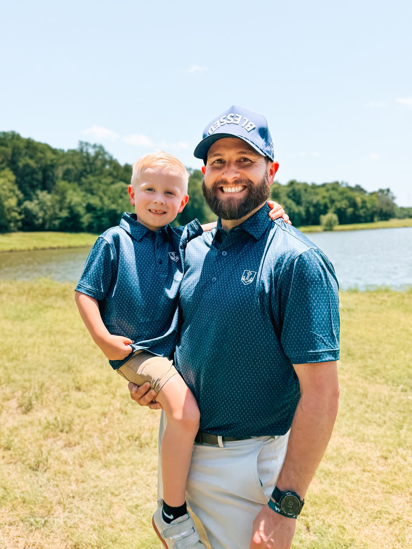Kids Navy Cross Polo