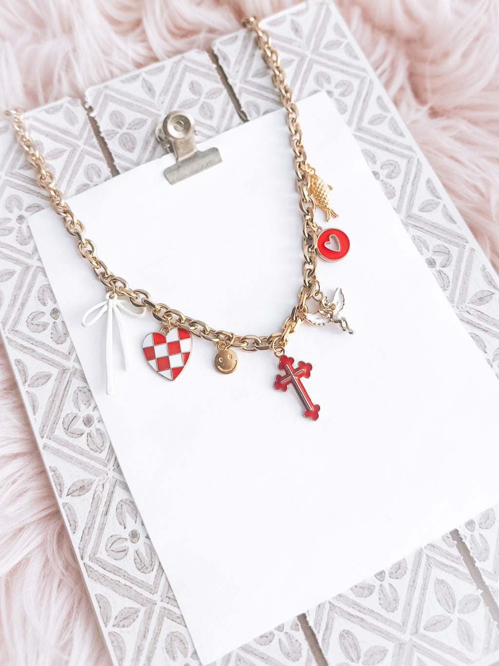 The Joyful - Red Charm Necklace