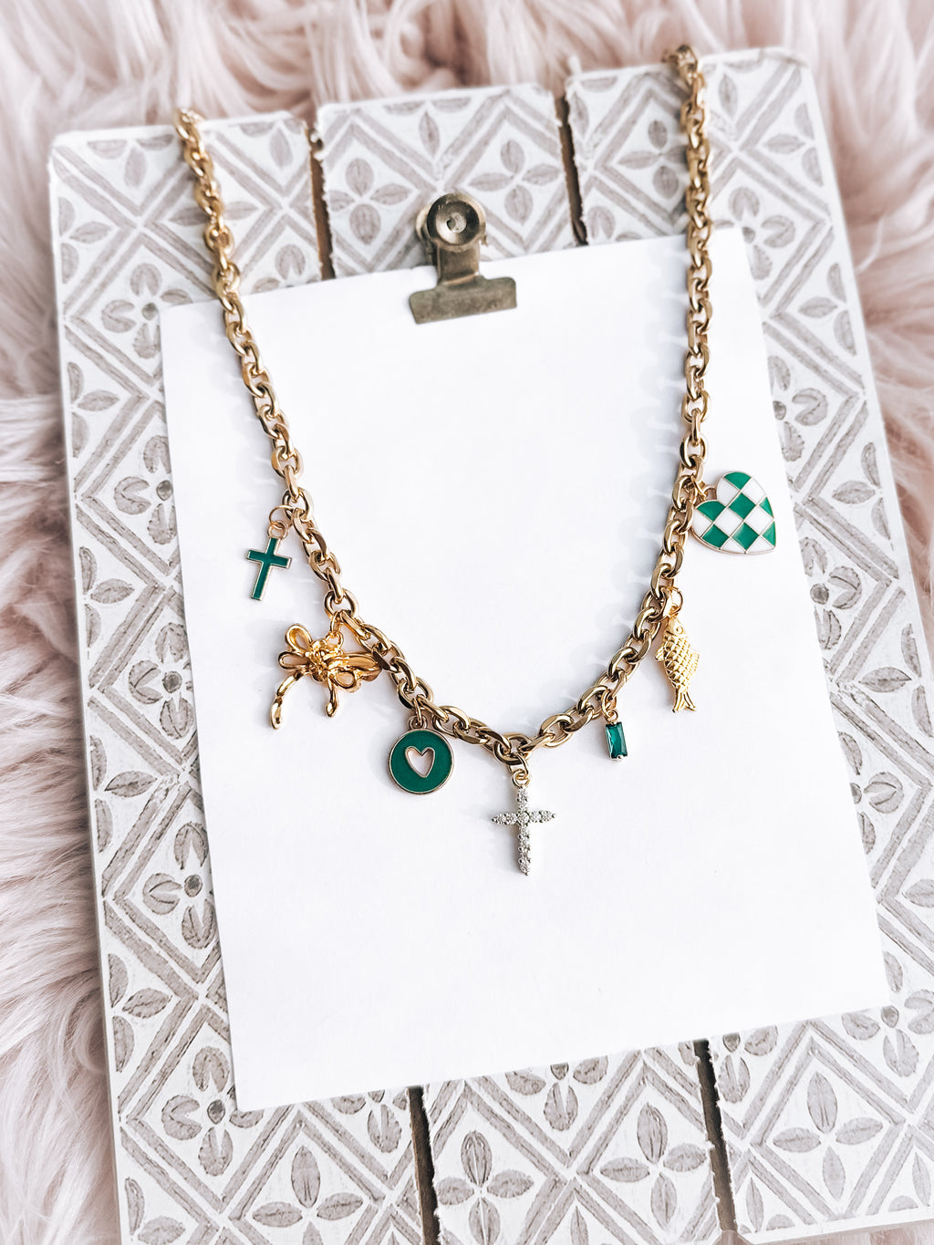 The Hopeful - Green Charm Necklace