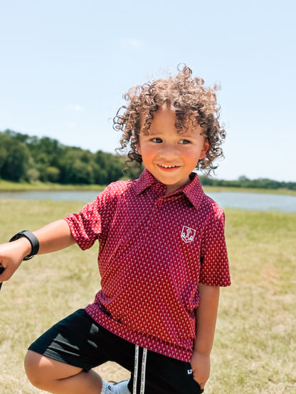 Kids Maroon Cross Polo