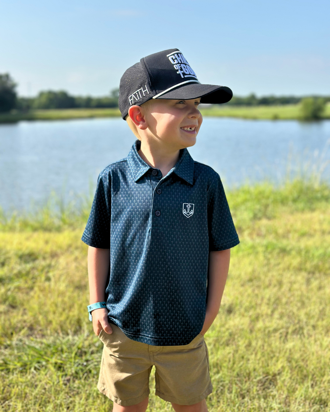 Kids Navy Cross Polo