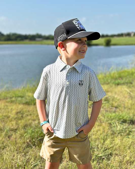 Kids White Cross Polo