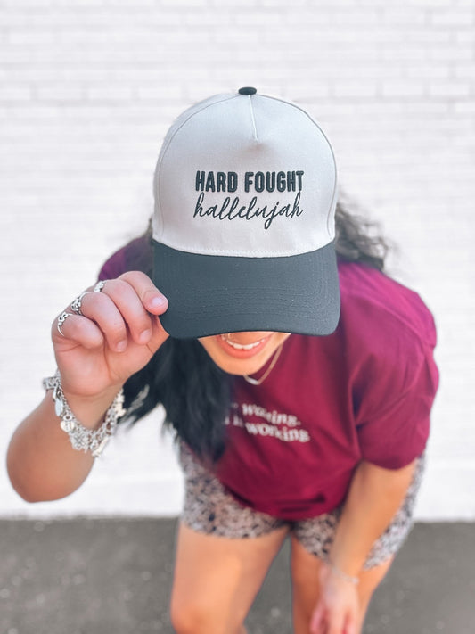 Hard Fought Hallelujah – Embroidered Hat - Firmly Anchored Faith