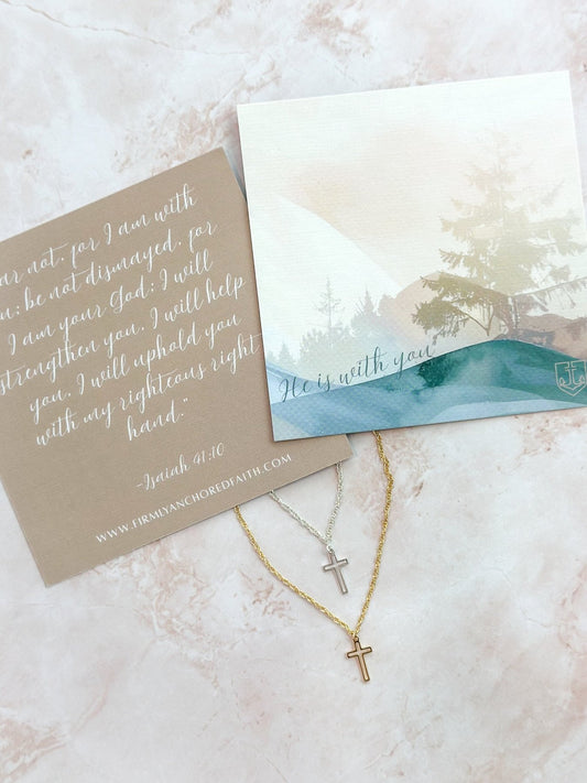 He is With You Necklace - Firmly Anchored Faith