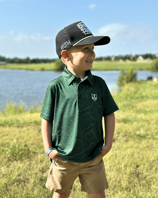 Kids Green Topo Polo - Firmly Anchored Faith