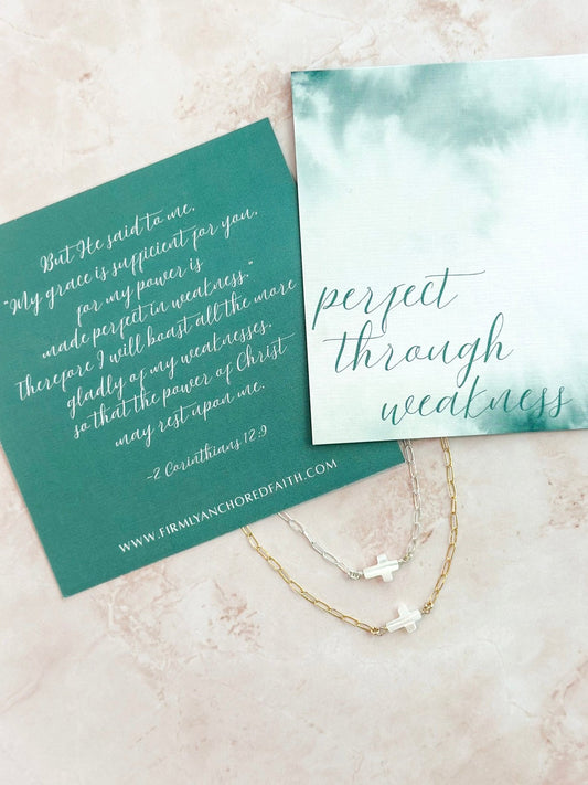 Perfect Through Weakness Necklace - Firmly Anchored Faith