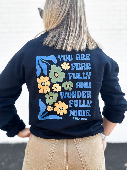 Wonderfully Made Sweatshirt - Firmly Anchored Faith
